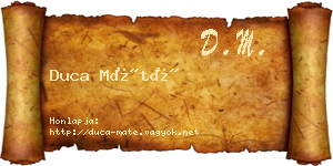 Duca Máté névjegykártya